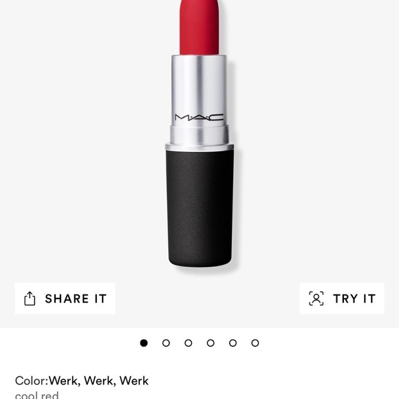 NWT MAC FULL SIZE WERK WERK WERK POWDER KISS LIPSTICK NEW in BOX - Picture 4 of 4